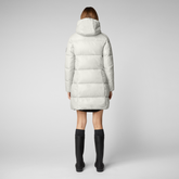 Women's Ines Hooded Puffer Coat in Off White | Save The Duck