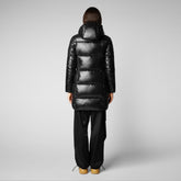 Women's Ines Hooded Puffer Coat in Black | Save The Duck