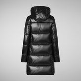 Women's Ines Hooded Puffer Jacket in Black | Save The Duck