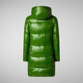 Woman's Ines Hooded Puffer Jacket in Grass Green | Save The Duck