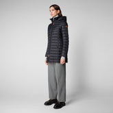 Women's Carol Puffer Coat with Detachable Hood in Black - Fall Winter 2023 Collection | Save The Duck