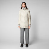 Women's Carol Puffer Coat with Detachable Hood in Rainy Beige - Athleisure Woman | Save The Duck