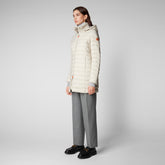 Women's Carol Puffer Coat with Detachable Hood in Rainy Beige - Women's Collection | Save The Duck