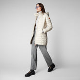 Women's Carol Puffer Coat with Detachable Hood in Rainy Beige - Women's Icons | Save The Duck