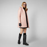 Women's Carol Puffer Coat with Detachable Hood in Blush Pink | Save The Duck