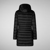 Women's Hooded Animal free Puffer Coat Reese in Black | Save The Duck