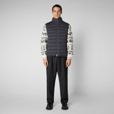 Men's Russell Puffer Vest in Grey Black - Men's Collection | Save The Duck