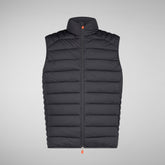 Men's Russell Puffer Vest in Blue Black | Save The Duck