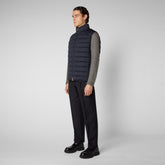 Men's Russell Puffer Vest in Blue Black - New Arrivals | Save The Duck
