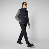Men's Russell Puffer Vest in Blue Black - REAL Collection | Save The Duck