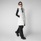 Women's Iria Hooded Puffer Vest in Off White - Winter Whites Collection | Save The Duck