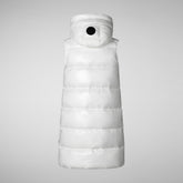 Woman's Iria Hooded Puffer Vest in Off White | Save The Duck