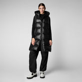 Women's Hooded Animal free Puffer Vest Iria in Black - Womens' Fashion Collection | Save The Duck