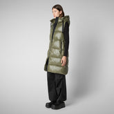 Woman's Iria Hooded Puffer Vest in Laurel Green | Save The Duck