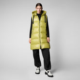 Women's Iria Hooded Puffer Vest in Frog Green | Save The Duck