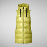 Women's Iria Hooded Puffer Vest in Frog Green | Save The Duck