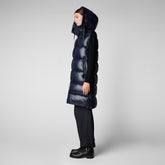 Woman's Iria Hooded Puffer Vest in Blue Black - Fashion Woman | Save The Duck