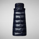 Woman's Iria Hooded Puffer Vest in Blue Black | Save The Duck