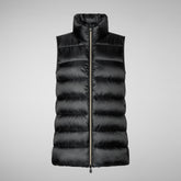 Women's Coral Puffer Vest in Blue Black | Save The Duck