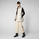 Women's Coral Puffer Vest in Rainy Beige - Fall Winter 2023 Collection | Save The Duck