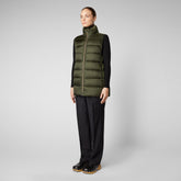 Women's Coral Puffer Vest in Pine Green - Women's Vests | Save The Duck