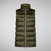 Women's Coral Puffer Vest in Pine Green | Save The Duck