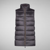 Women's Coral Puffer Vest in Ebony Grey | Save The Duck
