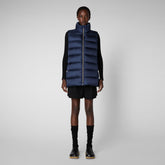 Women's Coral Puffer Vest in Blue Black - Women's Collection | Save The Duck