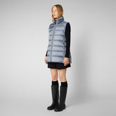 Women's Coral Puffer Vest in Blue Fog - Women's Vests | Save The Duck