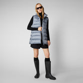 Women's Coral Puffer Vest in Blue Fog - Women's Vests | Save The Duck