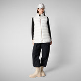 Woman's quilted vest Coral in Off White | Save The Duck