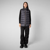 Woman's quilted vest Coral in EBONY GREY | Save The Duck