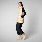 Woman's quilted vest Coral in SHORE BEIGE - Women's Icons | Save The Duck