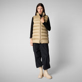 Woman's quilted vest Coral in WOOD BEIGE - Women's Icons | Save The Duck