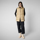 Woman's quilted vest Coral in WOOD BEIGE | Save The Duck