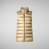 Woman's quilted vest Coral in WOOD BEIGE | Save The Duck