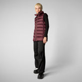 Woman's quilted vest Coral in Burgundy Black | Save The Duck