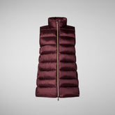 Woman's quilted vest Coral in Burgundy Black | Save The Duck