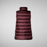 Woman's quilted vest Coral in Burgundy Black | Save The Duck