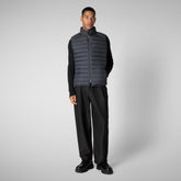 Man's Rhus Puffer Vest in Grey Black | Save The Duck