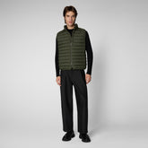 Men's Rhus Puffer Vest in Dusty Olive | Save The Duck