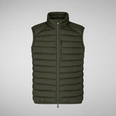 Men's Rhus Puffer Vest in Dusty Olive | Save The Duck