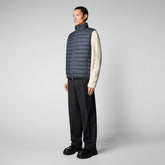 Men's Rhus Puffer Vest in Grey Black - MITO Collection | Save The Duck