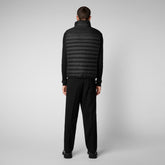 Men's Majus Puffer Vest with Faux Fur Lining in Black - Men's Faux Fur Jackets | Save The Duck