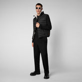 Men's Majus Puffer Vest with Faux Fur Lining in Black - Men's Vests | Save The Duck