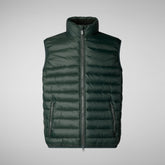 Men's Majus Puffer Vest with Faux Fur Lining in Burgundy Black | Save The Duck
