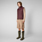 Men's Majus Puffer Vest with Faux Fur Lining in Burgundy Black - Vests Collection | Save The Duck
