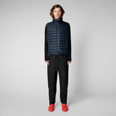 Men's Majus Puffer Vest with Faux Fur Lining in Blue Black - Men's Collection | Save The Duck