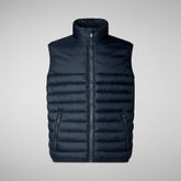 Men's Majus Puffer Vest with Faux Fur Lining in Black | Save The Duck