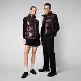 Unisex Ailantus Puffer Vest in Brown Black - Men's LUCK Collection | Save The Duck